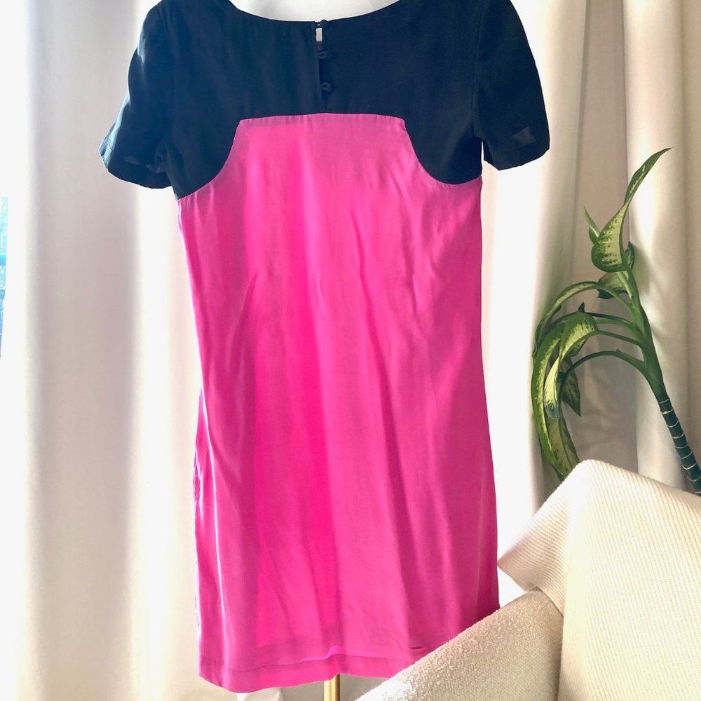 100% Silk Pink Addison Shift Dress - Small